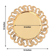 6 Round 13" Plastic Charger Plates with Entwined Swirl Rim - Gold CHRG_PLST0043_GOLD