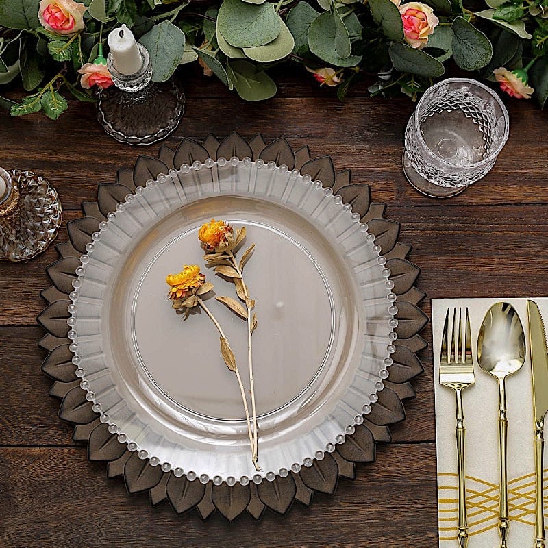 6 Round 13" Sunflower Plastic Dinner Charger Plates