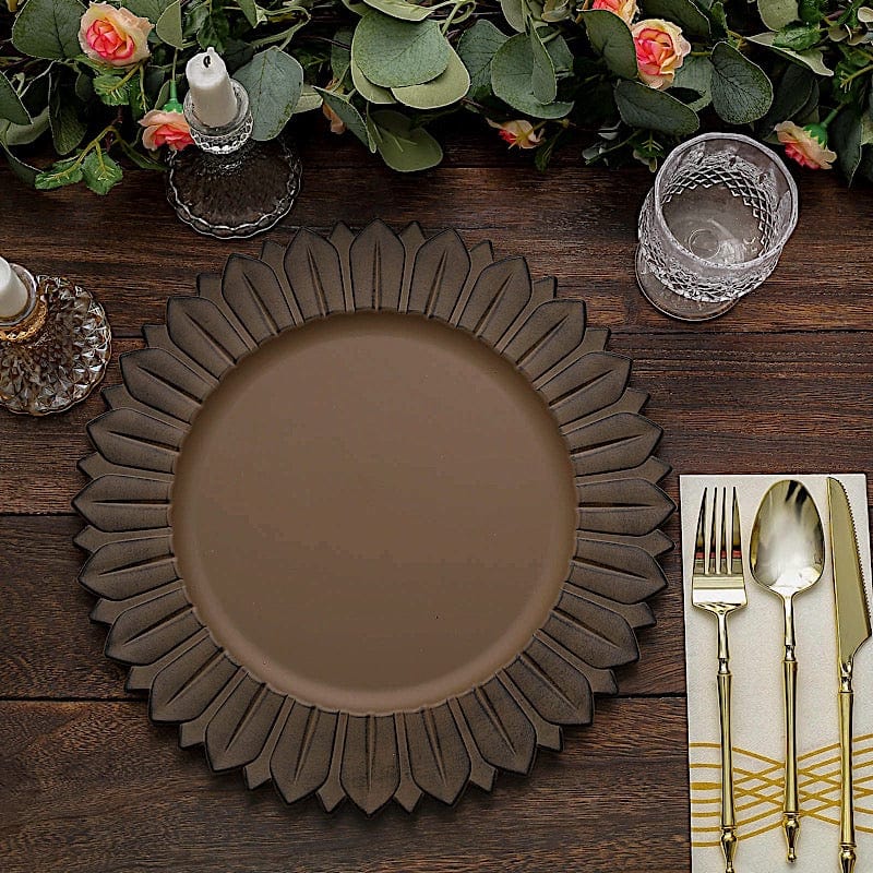 6 Round 13" Sunflower Plastic Dinner Charger Plates