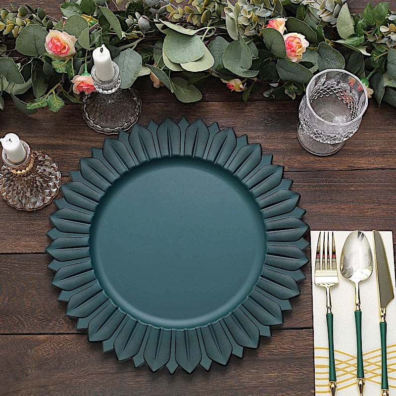 6 Round 13" Sunflower Plastic Dinner Charger Plates