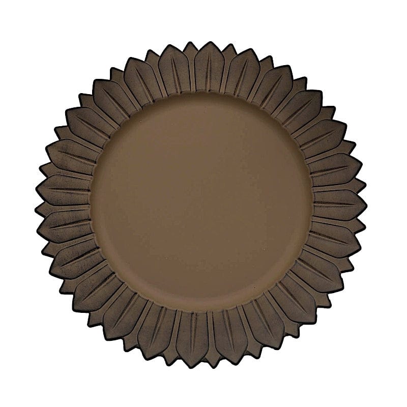 6 Round 13" Sunflower Plastic Dinner Charger Plates CHRG_PLST0021_NAT