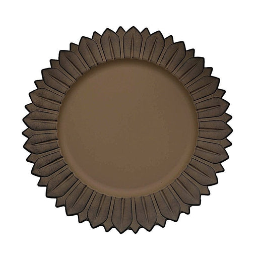 6 Round 13" Sunflower Plastic Dinner Charger Plates CHRG_PLST0021_NAT