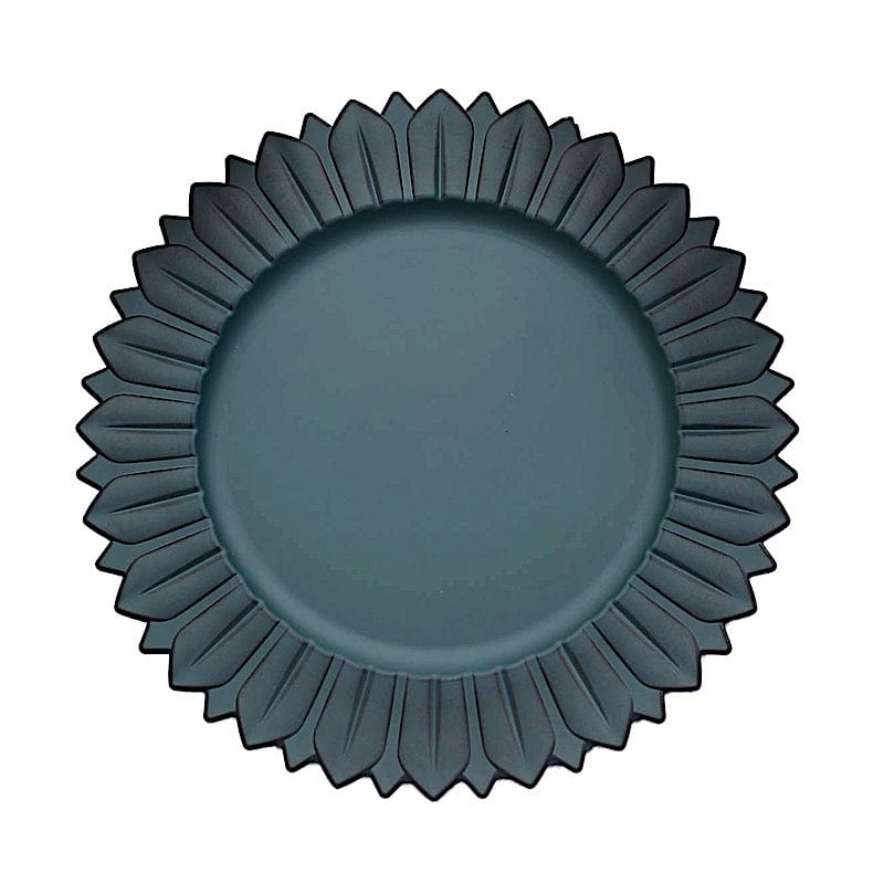6 Round 13" Sunflower Plastic Dinner Charger Plates CHRG_PLST0021_TEAL