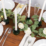 6 Round 3" Mini Ribbed Glass Taper Candle Holders Centerpieces