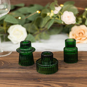 6 Round 3" Mini Ribbed Glass Taper Candle Holders Centerpieces