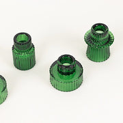 6 Round 3" Mini Ribbed Glass Taper Candle Holders Centerpieces