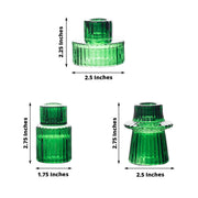 6 Round 3" Mini Ribbed Glass Taper Candle Holders Centerpieces