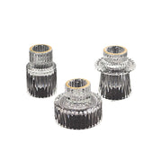 6 Round 3" Mini Ribbed Glass Taper Candle Holders Centerpieces