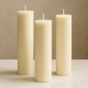 6 Round 3" x 12" Dripless Unscented Pillar Candles