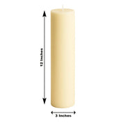 6 Round 3" x 12" Dripless Unscented Pillar Candles