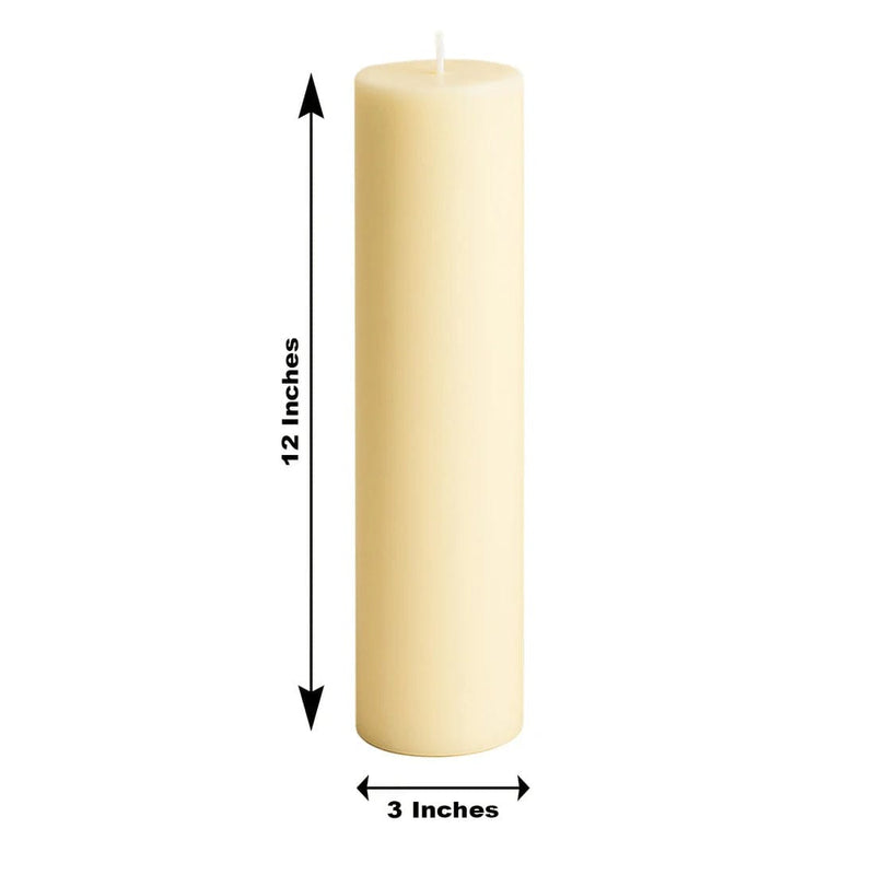 6 Round 3" x 12" Dripless Unscented Pillar Candles