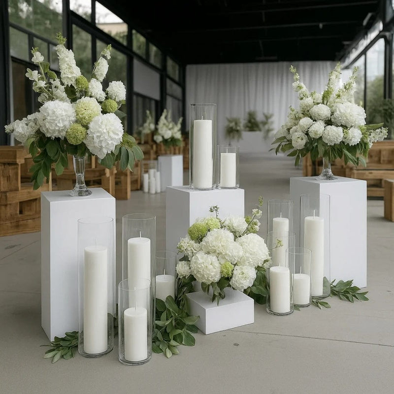 6 Round 3" x 12" Dripless Unscented Pillar Candles