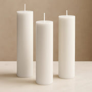 6 Round 3" x 12" Dripless Unscented Pillar Candles