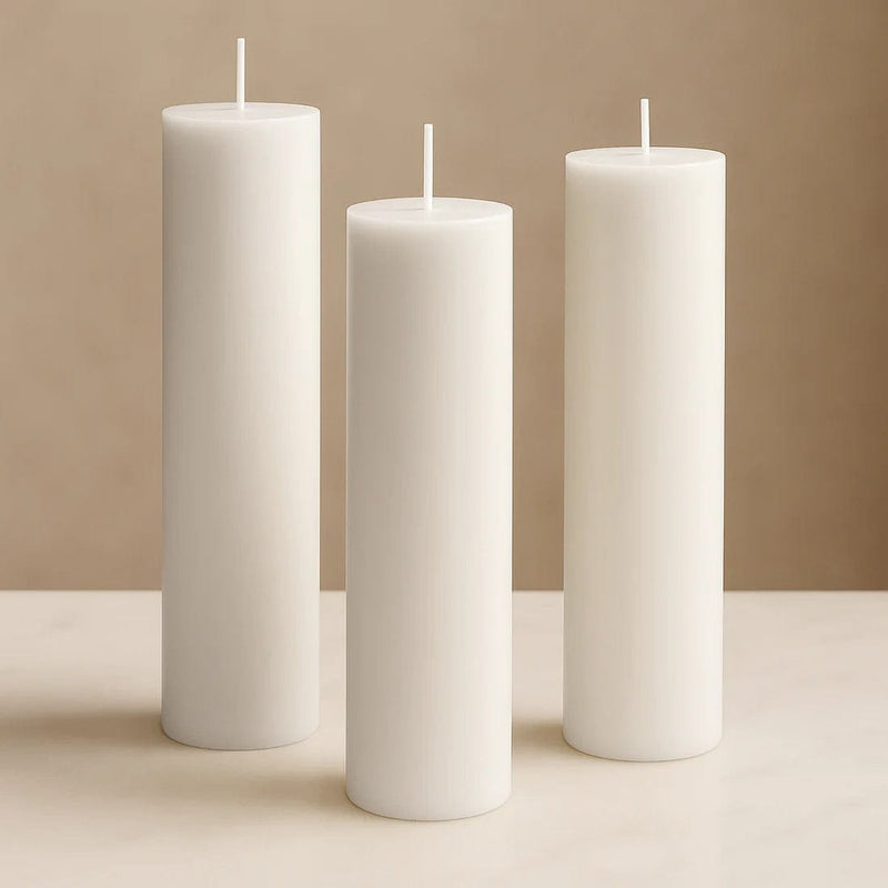 6 Round 3" x 12" Dripless Unscented Pillar Candles