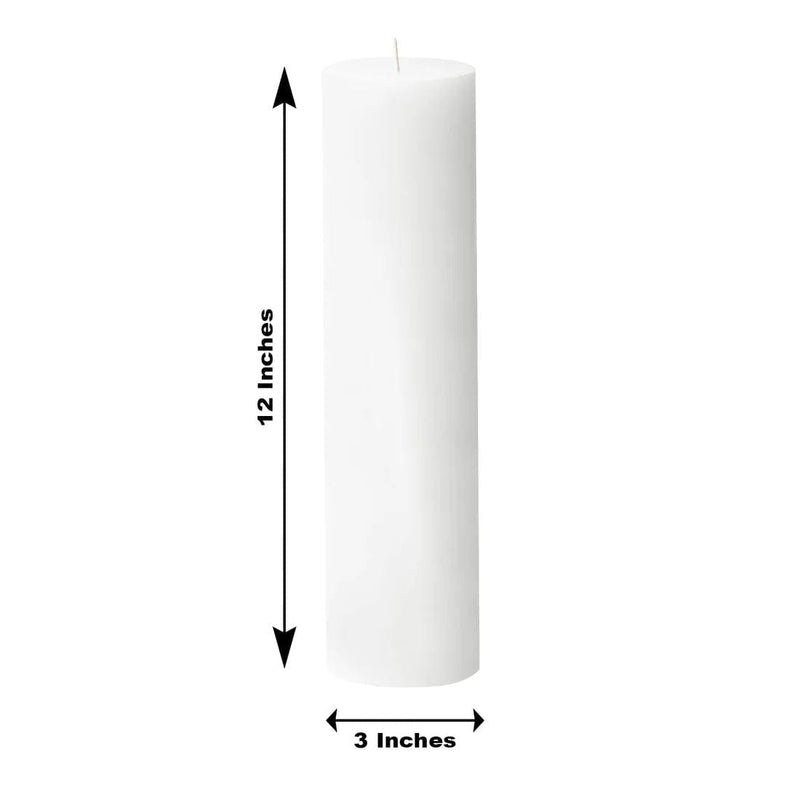 6 Round 3" x 12" Dripless Unscented Pillar Candles