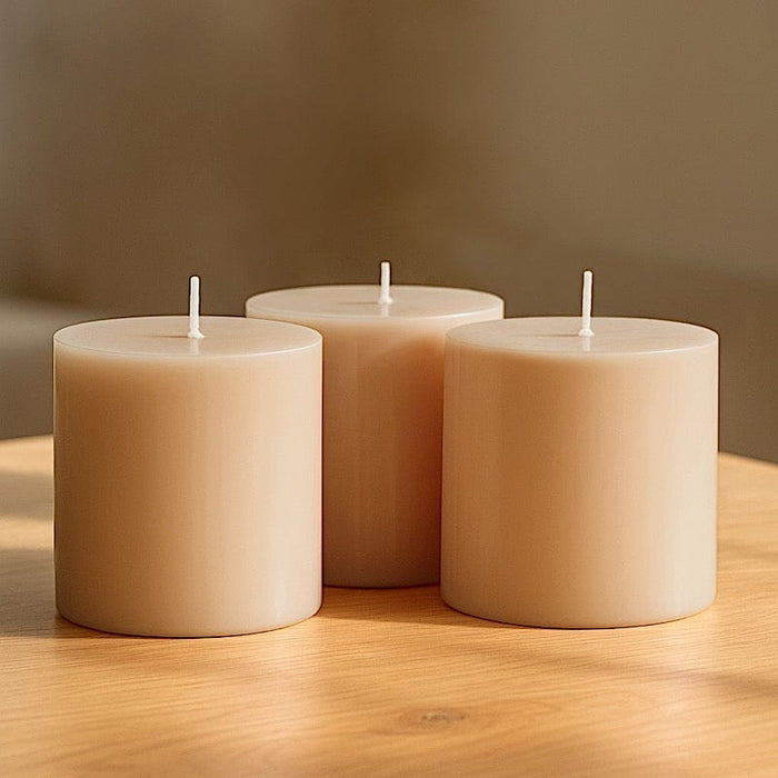 6 Round 3" x 3" Dripless Unscented Pillar Candles
