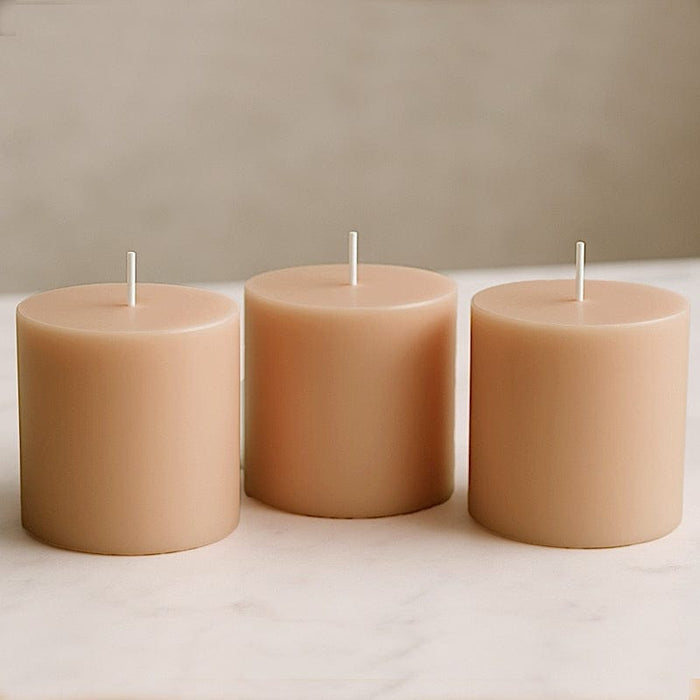 6 Round 3" x 3" Dripless Unscented Pillar Candles
