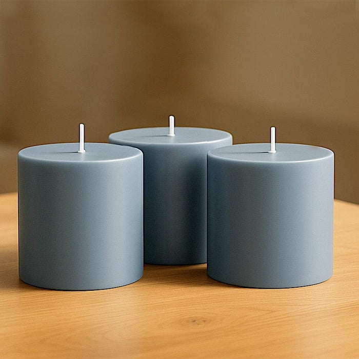 6 Round 3" x 3" Dripless Unscented Pillar Candles