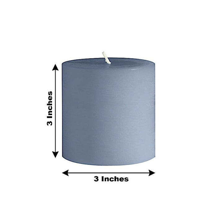 6 Round 3" x 3" Dripless Unscented Pillar Candles