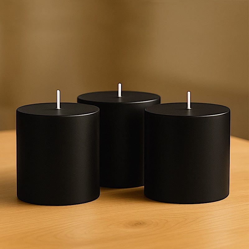 6 Round 3" x 3" Dripless Unscented Pillar Candles
