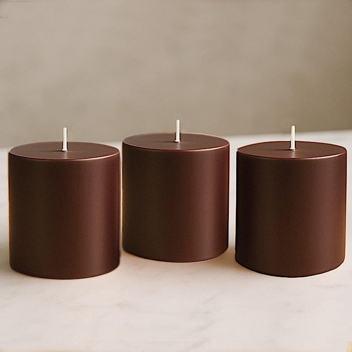 6 Round 3" x 3" Dripless Unscented Pillar Candles