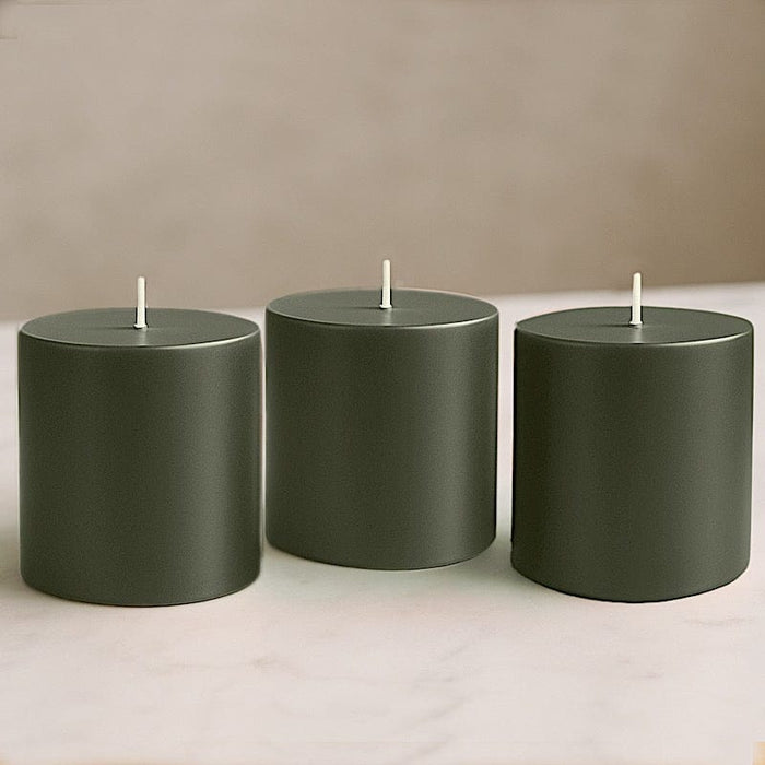 6 Round 3" x 3" Dripless Unscented Pillar Candles