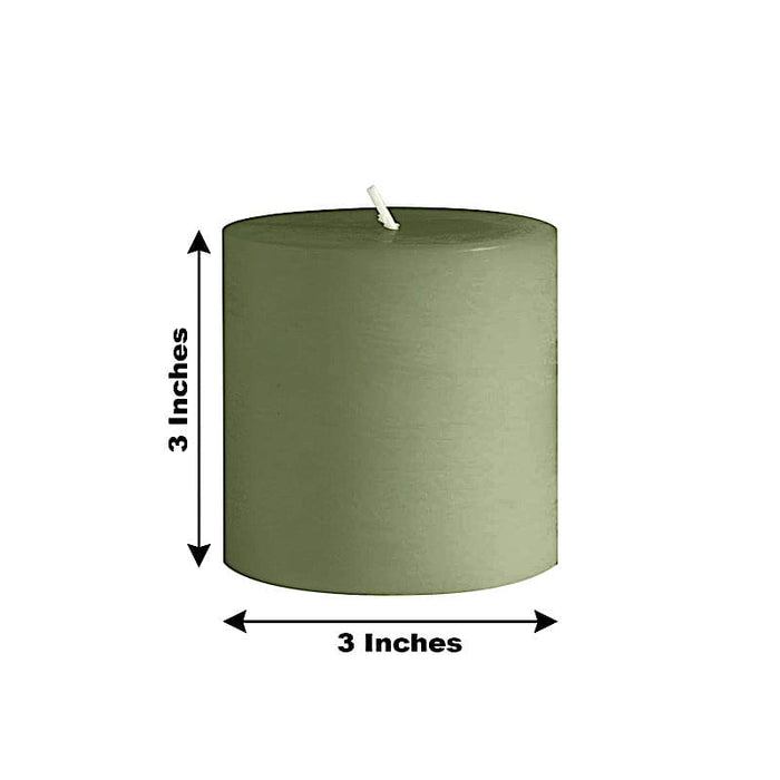 6 Round 3" x 3" Dripless Unscented Pillar Candles