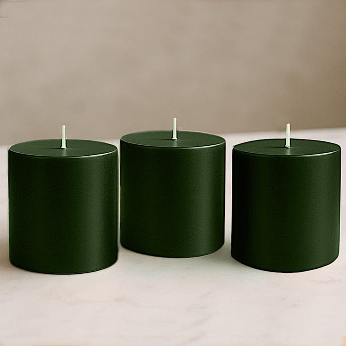 6 Round 3" x 3" Dripless Unscented Pillar Candles