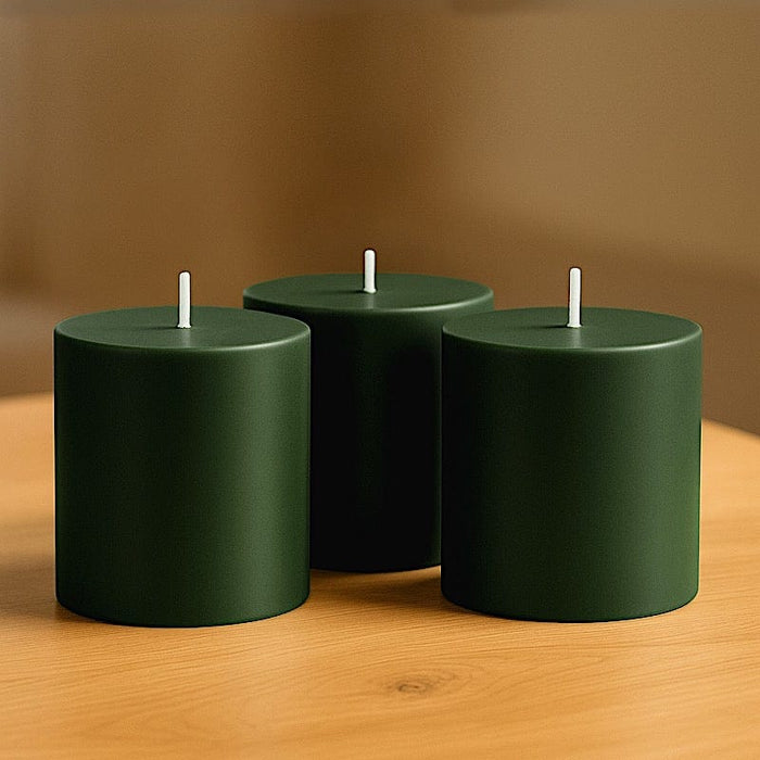 6 Round 3" x 3" Dripless Unscented Pillar Candles