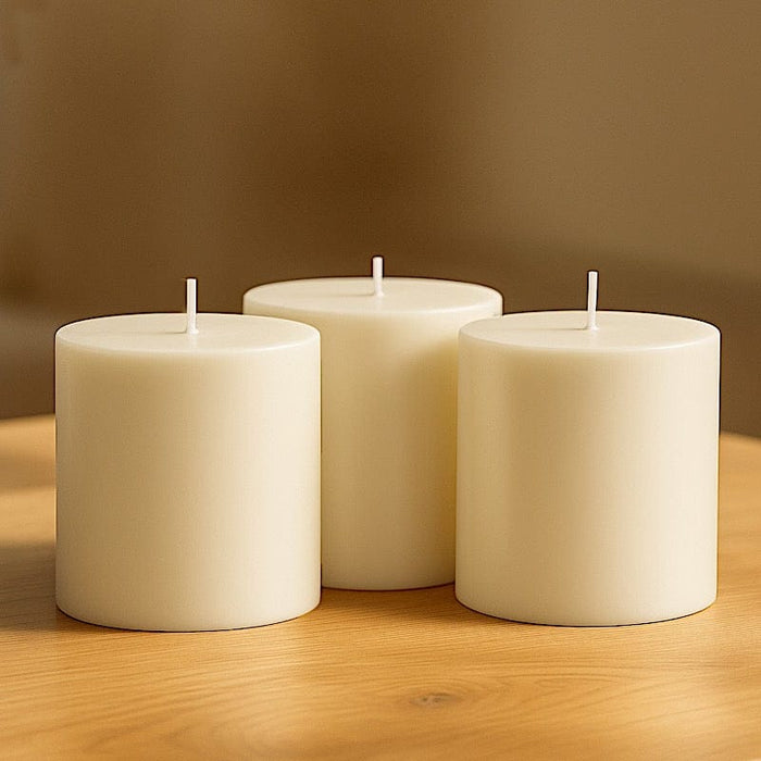 6 Round 3" x 3" Dripless Unscented Pillar Candles