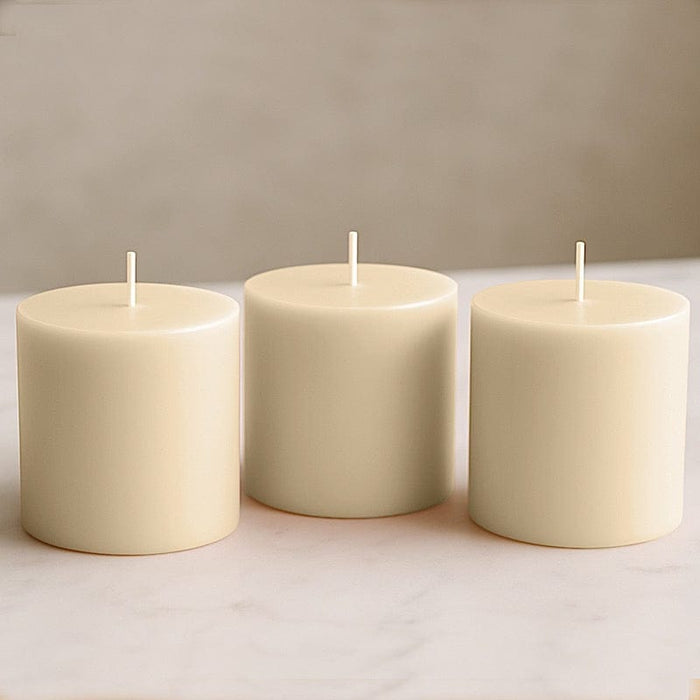 6 Round 3" x 3" Dripless Unscented Pillar Candles