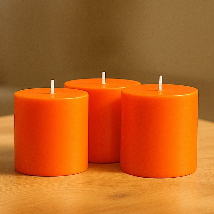 6 Round 3" x 3" Dripless Unscented Pillar Candles