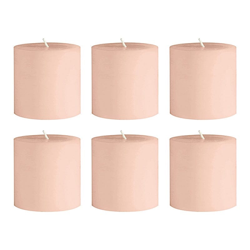 6 Round 3" x 3" Dripless Unscented Pillar Candles CAND_PL003_3X3_046