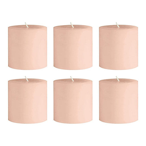 6 Round 3" x 3" Dripless Unscented Pillar Candles CAND_PL003_3X3_046
