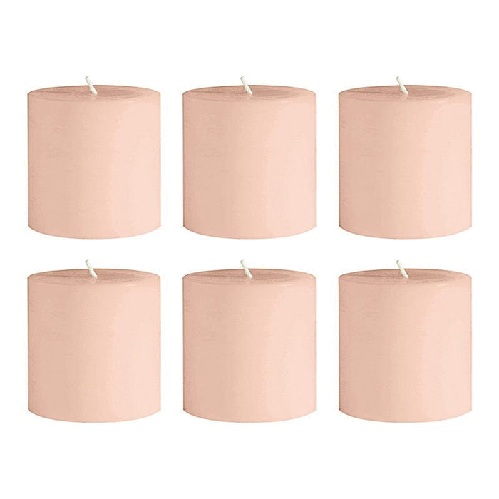 6 Round 3" x 3" Dripless Unscented Pillar Candles CAND_PL003_3X3_046