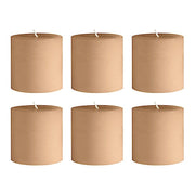 6 Round 3" x 3" Dripless Unscented Pillar Candles CAND_PL003_3X3_081