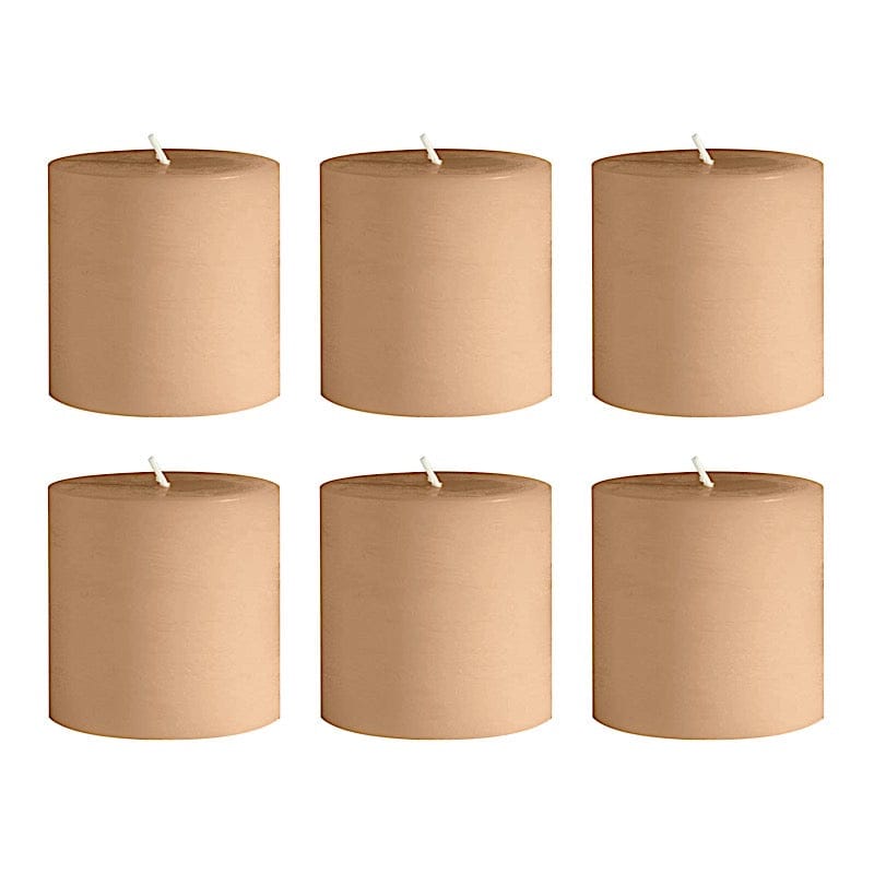 6 Round 3" x 3" Dripless Unscented Pillar Candles CAND_PL003_3X3_081