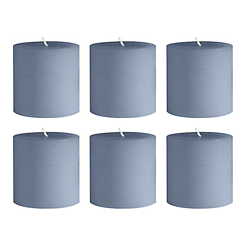 6 Round 3" x 3" Dripless Unscented Pillar Candles CAND_PL003_3X3_086