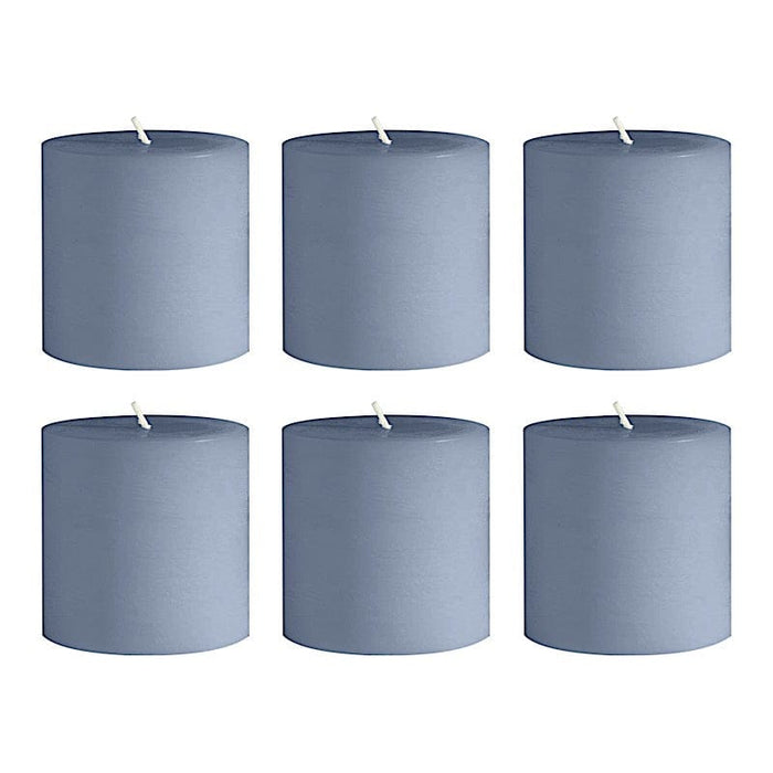 6 Round 3" x 3" Dripless Unscented Pillar Candles CAND_PL003_3X3_086