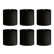 6 Round 3" x 3" Dripless Unscented Pillar Candles CAND_PL003_3X3_BLK