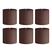 6 Round 3" x 3" Dripless Unscented Pillar Candles CAND_PL003_3X3_BRN