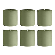 6 Round 3" x 3" Dripless Unscented Pillar Candles CAND_PL003_3X3_DSG