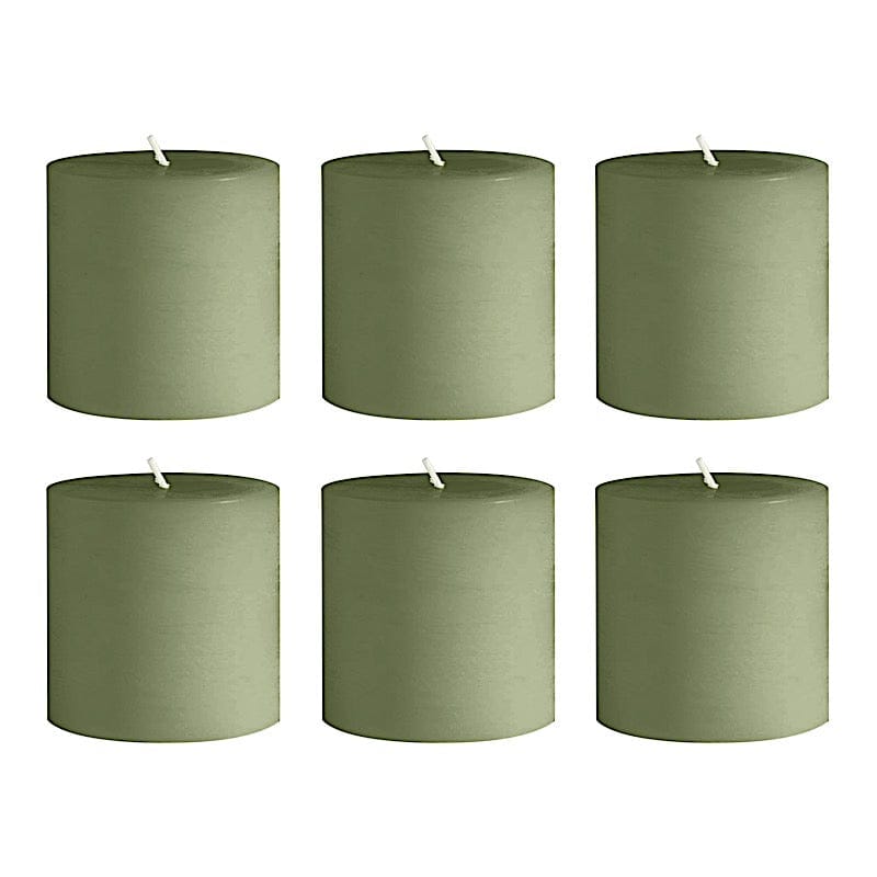 6 Round 3" x 3" Dripless Unscented Pillar Candles CAND_PL003_3X3_DSG