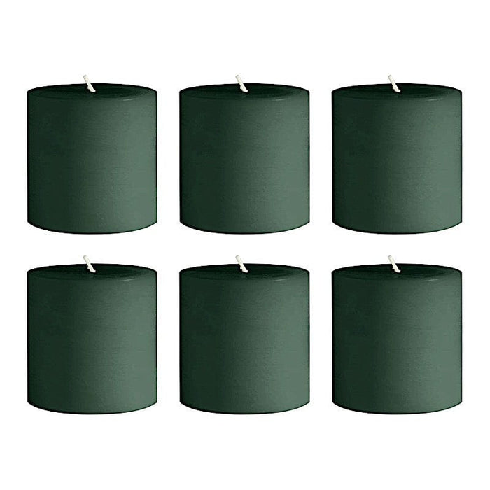 6 Round 3" x 3" Dripless Unscented Pillar Candles CAND_PL003_3X3_HUNT