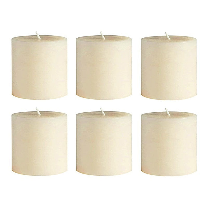 6 Round 3" x 3" Dripless Unscented Pillar Candles CAND_PL003_3X3_IVR