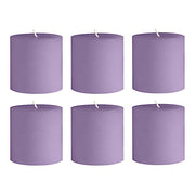 6 Round 3" x 3" Dripless Unscented Pillar Candles CAND_PL003_3X3_LAV
