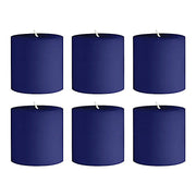 6 Round 3" x 3" Dripless Unscented Pillar Candles CAND_PL003_3X3_NAVY