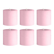 6 Round 3" x 3" Dripless Unscented Pillar Candles CAND_PL003_3X3_PINK