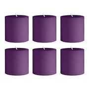 6 Round 3" x 3" Dripless Unscented Pillar Candles CAND_PL003_3X3_PURP