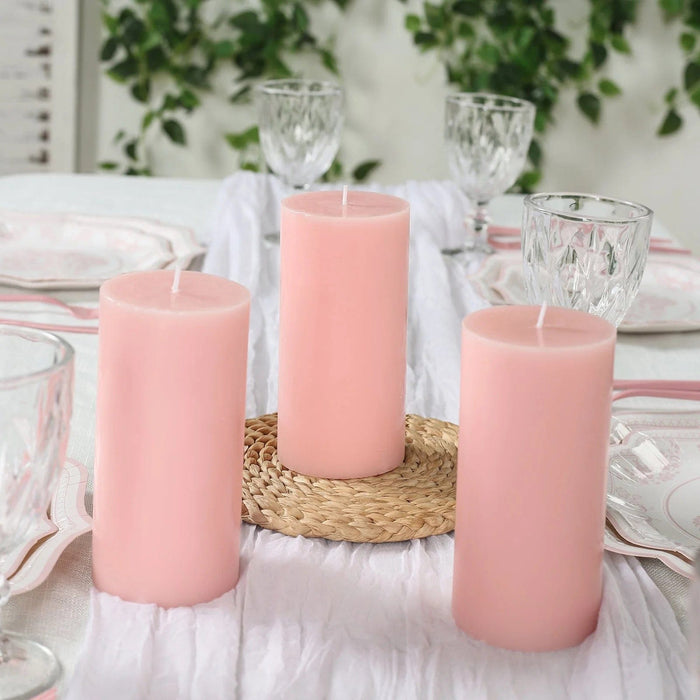 6 Round 3" x 6" Dripless Unscented Pillar Candles